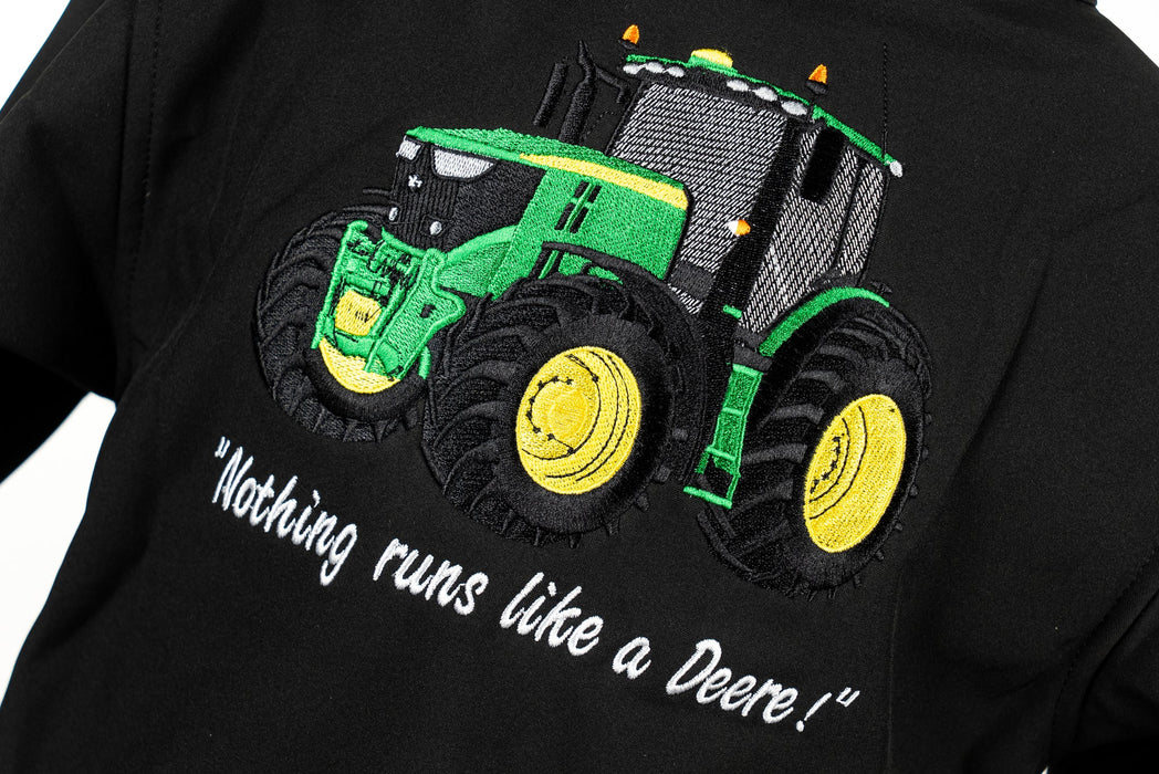 Childrens Softshell Jacket - Tractor (Green) - Black