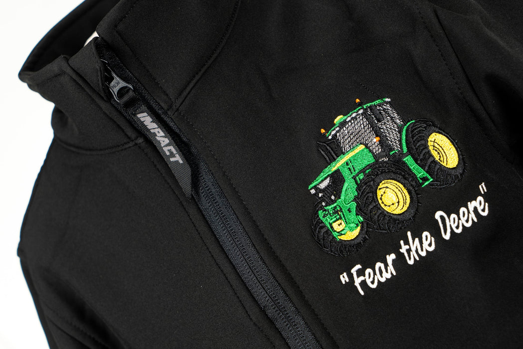 Childrens Softshell Jacket - Tractor (Green) - Black