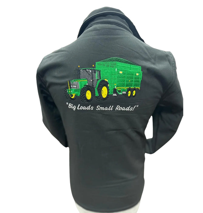 Childrens Softshell Jacket - Tractor (Green) - Black