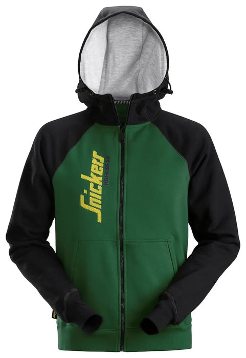 Logo Full Zip Hoodie Green